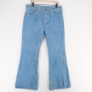 Vintage Levis 663 Jeans Mens 36x31 Blue Orange Tab Bell Bottom Leg Talon 70s